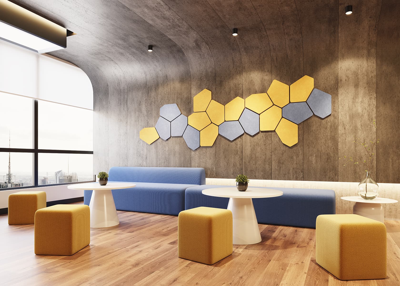 acoustic wall panels sound absorber foyer entrance hall Movisi