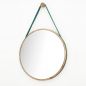 Preview: Round mirror with blue leather strap