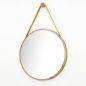 Preview: Round mirror with yellow leather strap