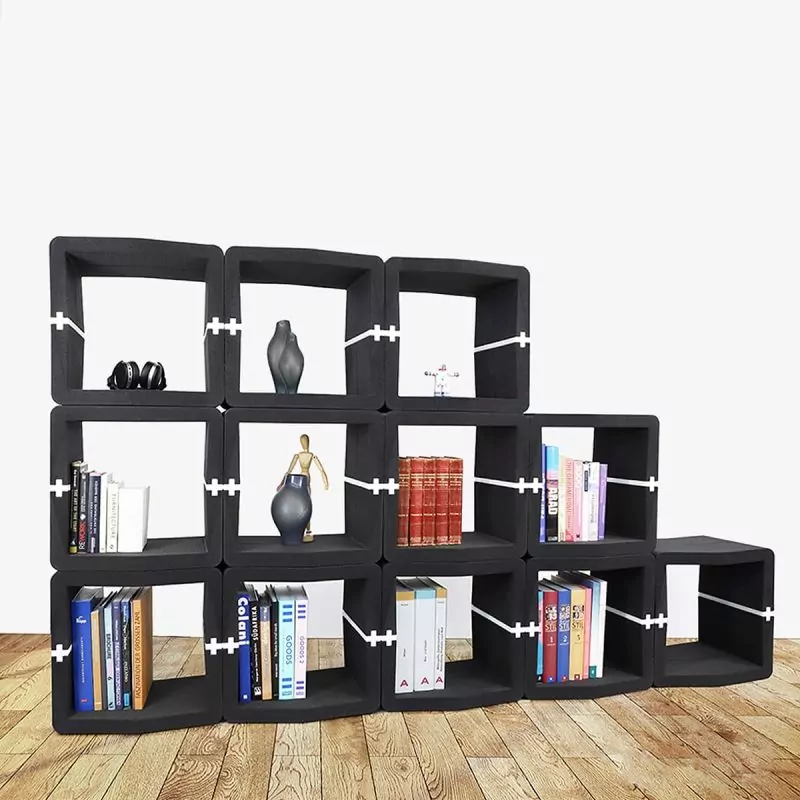 U-CUBE modulares buecherregal schwarz weiss