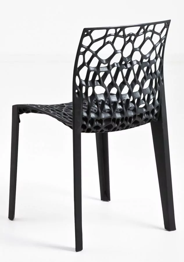 Coral organic black outdoor chair stackable Movisi