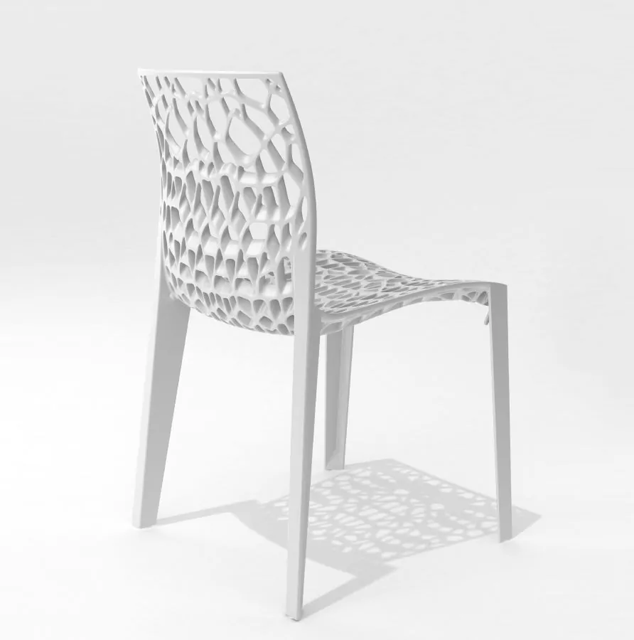 Coral organic white outdoor chair stackable Movisi