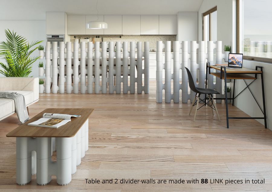 LINK room divider for home office, dining and living room