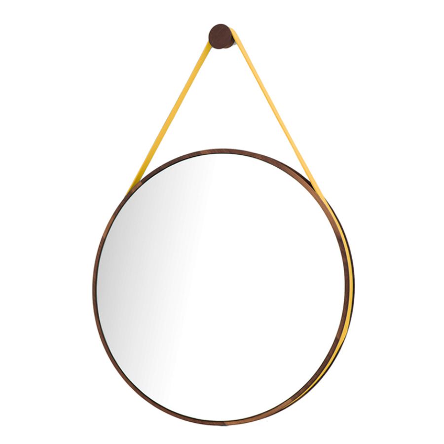 LOOP round mirror, walnut Ø 46cm