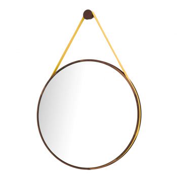 LOOP round mirror, walnut Ø 46cm