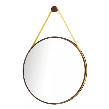 LOOP round mirror, walnut Ø 46cm